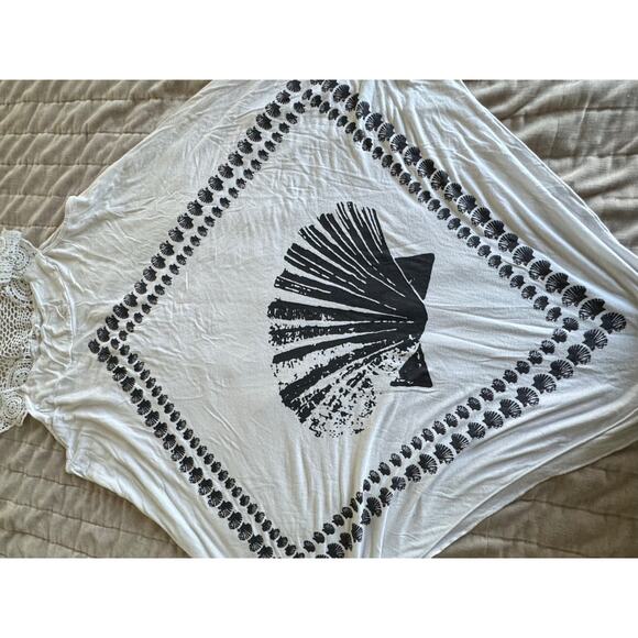 White and Black Exist Dress or Beach Cover Up size S M - Picture 5 of 5